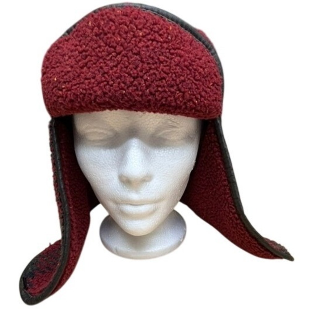 "Lake Of The Isles" Trapper Hat  Plaid Fleece Ear Flaps  NO‎ STRAPS FOR CLOSURE